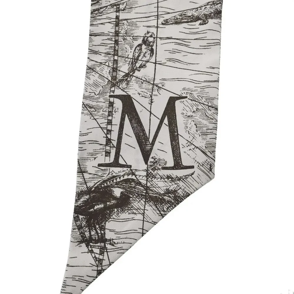 Christian Dior NEW Mitzah White Silk Twill 'M' Bandeau Scarf